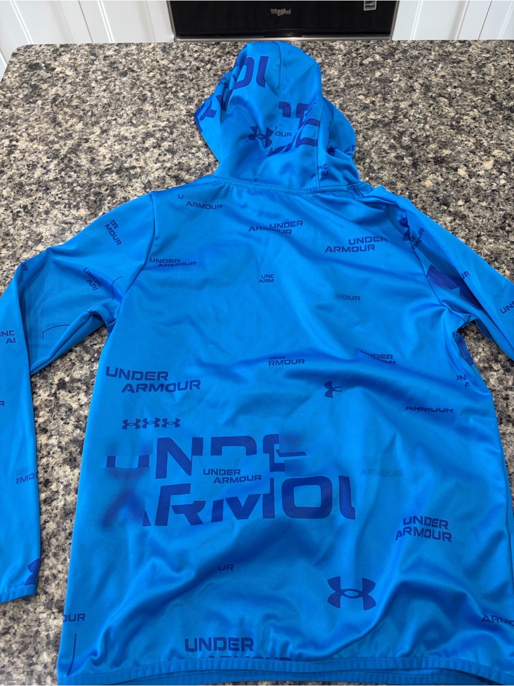 Under Armour Boys Blue Hooded Pullover Sweatshirt - Picture 9 of 9